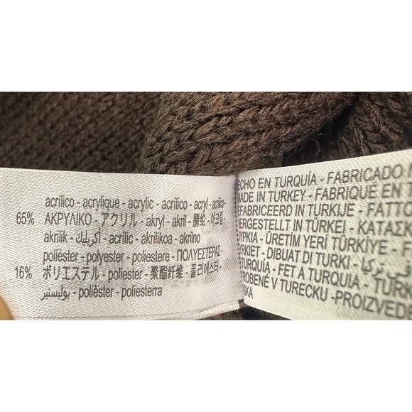 ZARA Women's Brown Knit Cardigan Gold Button Pockets Crew Neck Size M - Picture 10 of 15